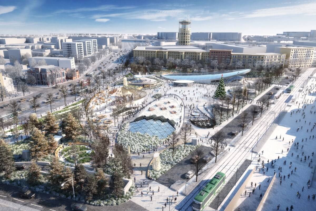 Площадь Павелецкого вокзала после реконструкции - mos.ru