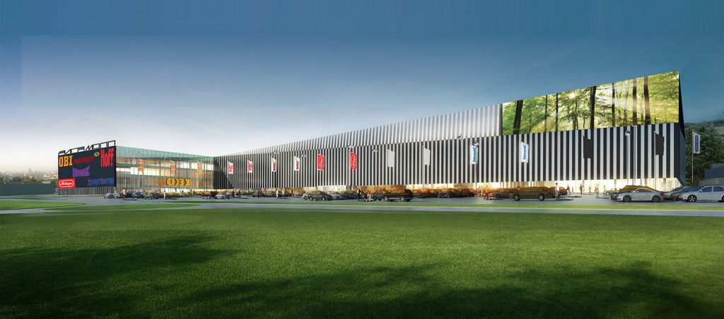 Фасад торгового центра Рига Молл